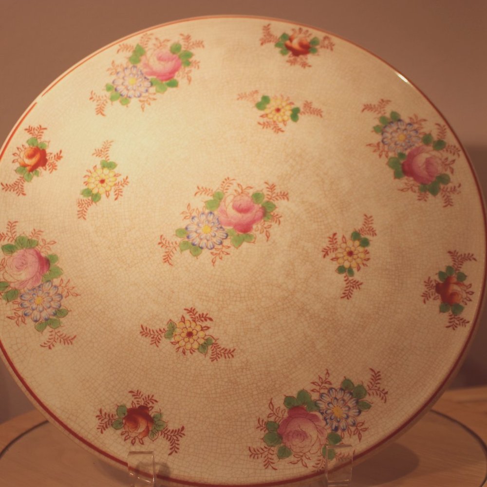 Vintage Mikori Ware hand painted rose platter